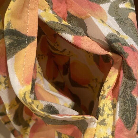 J. Crew Square-neck Midi Dress 100% Cotton Poplin Sundress Peach Pattern Size 6P - Picture 10 of 15